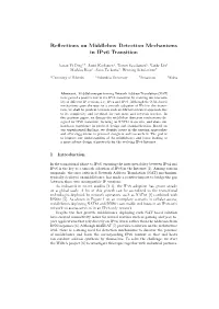 Reflections on Middlebox Detection Mechanisms in Ipv6 Transition