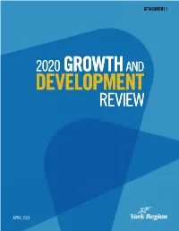 York Region 2020 Growth and Development Review