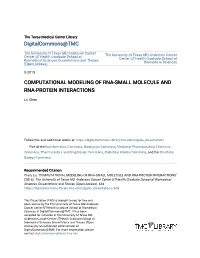 Computational Modeling of Rna-Small Molecule and Rna-Protein Interactions