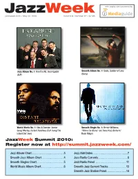 Jazzweek with Airplay Data Powered by Jazzweek.Com • May 31, 2010 Volume 6, Number 27 • $7.95