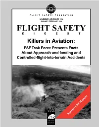 Killers in Aviation: FSF Task Force Presents Facts About Approach-And-Landing and Controlled-Flight-Into-Terrain Accidents