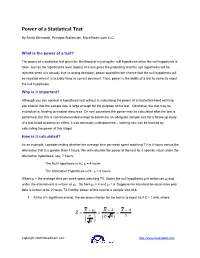 Power of a Statistical Test
