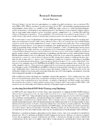 Research Statement Deepak Narayanan