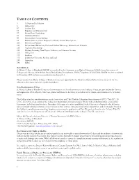 Table of Contents