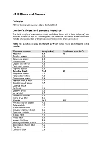 HA16 Rivers and Streams London's Rivers and Streams Resource