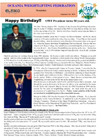 OWF Newsletter