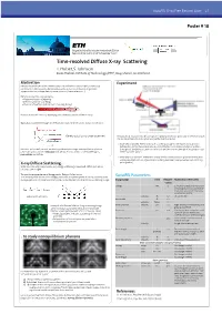 Time Resolved Diffuse X Ray Scattering