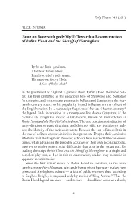 Towards a Reconstruction of Robin Hood and the Sheriff of Nottingham