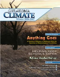 Anything Goes a Century of Winters in Oklahoma Runs the Spectrum of Meteorological Possibilities