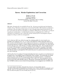 Enron: Market Exploitation and Correction
