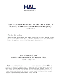 Magis Rythmus Quam Metron: the Structure of Seneca's Anapaests