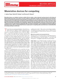 Memristive Devices for Computing J