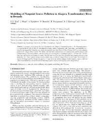 Modelling of Nonpoint Source Pollution in Akagera Transboundary River in Rwanda
