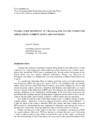 Next Generation High Temperature Superconducting Wires” A
