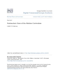 Postmodern View of the Hidden Curriculum