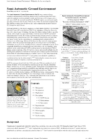 Semi-Automatic Ground Environment - Wikipedia, the Free Encyclopedia Page 1 of 11