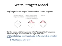 Watts-Strogatz Model
