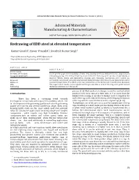 Advanced Materials Manufacturing & Characterization Redrawing of EDD