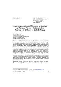 Changing Paradigm of Mercator to Accelya Via Warburg Pincus - an Information Technology Division of Emirate Group