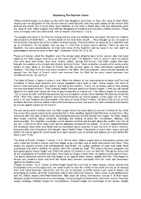 Explaining the Evils of the Nephilim