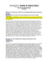 Fall 2021 New Course Descriptions