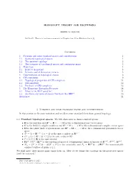 HOMOTOPY THEORY for BEGINNERS Contents 1. Notation