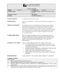 JAZZ 230 INSTRUCTOR: COURSE NAME: Theory of Tonal Music and Jazz III OFFICE: LOCAL: SECTIONS: E-MAIL: COURSE CREDITS: 3.0