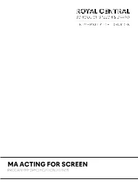 MA Acting for Screen 20-21 Programme Specification 502.17
