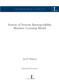 System of Systems Interoperability Machine Learning Model
