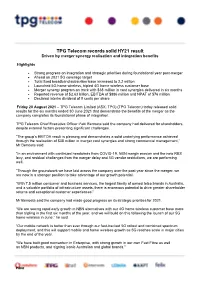 TPG Telecom Records Solid HY21 Result Driven by Merger Synergy Realisation and Integration Benefits