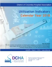 Utilization Indicators Calendar Year 2018