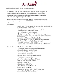 2015 Middle School Recommended Reading List- Revised May 2014