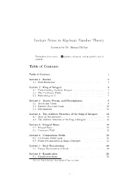 Algebraic Number Theory