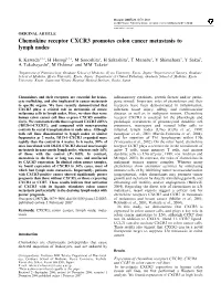 Chemokine Receptor CXCR3 Promotes Colon Cancer Metastasis to Lymph Nodes