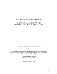 Energizing Appalachia: Global Challenges and the Prospect of A