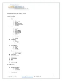 Glossary for Narrative Writing