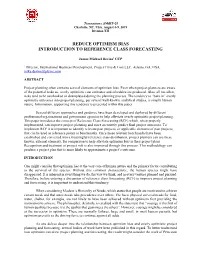 Reduce Optimism Bias Introduction to Reference Class Forecasting