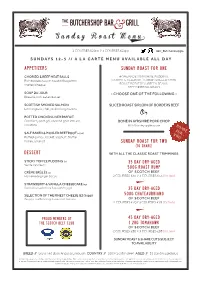 Sunday Roast Menu1