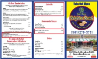 Take out Menu