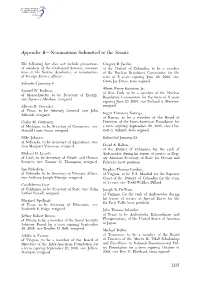 Appendix B—Nominations Submitted to the Senate