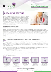 Brca Gene Testing