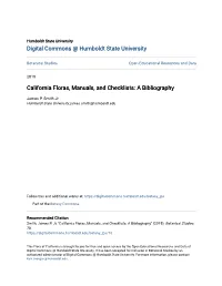 California Floras, Manuals, and Checklists: a Bibliography