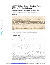 Is HTTP/2 More Energy Efficient Than HTTP/1.1 for Mobile Users?