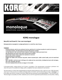 KORG Monologue