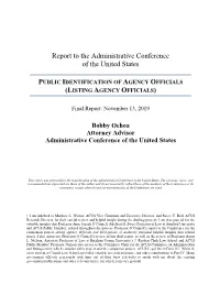 Listing Agency Officials)