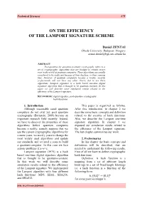 On the Efficiency of the Lamport Signature Scheme