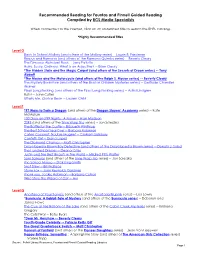 Recommended Reading for Fountas and Pinnell Guided Reading Compiled by RCS Media Specialists