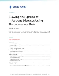 Slowing the Spread of Infectious Diseases Using Crowdsourced Data