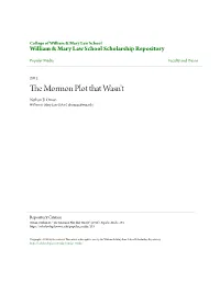 The Mormon Plot That Wasn't