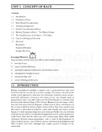 UNIT 1 CONCEPT of RACE Concept of Race